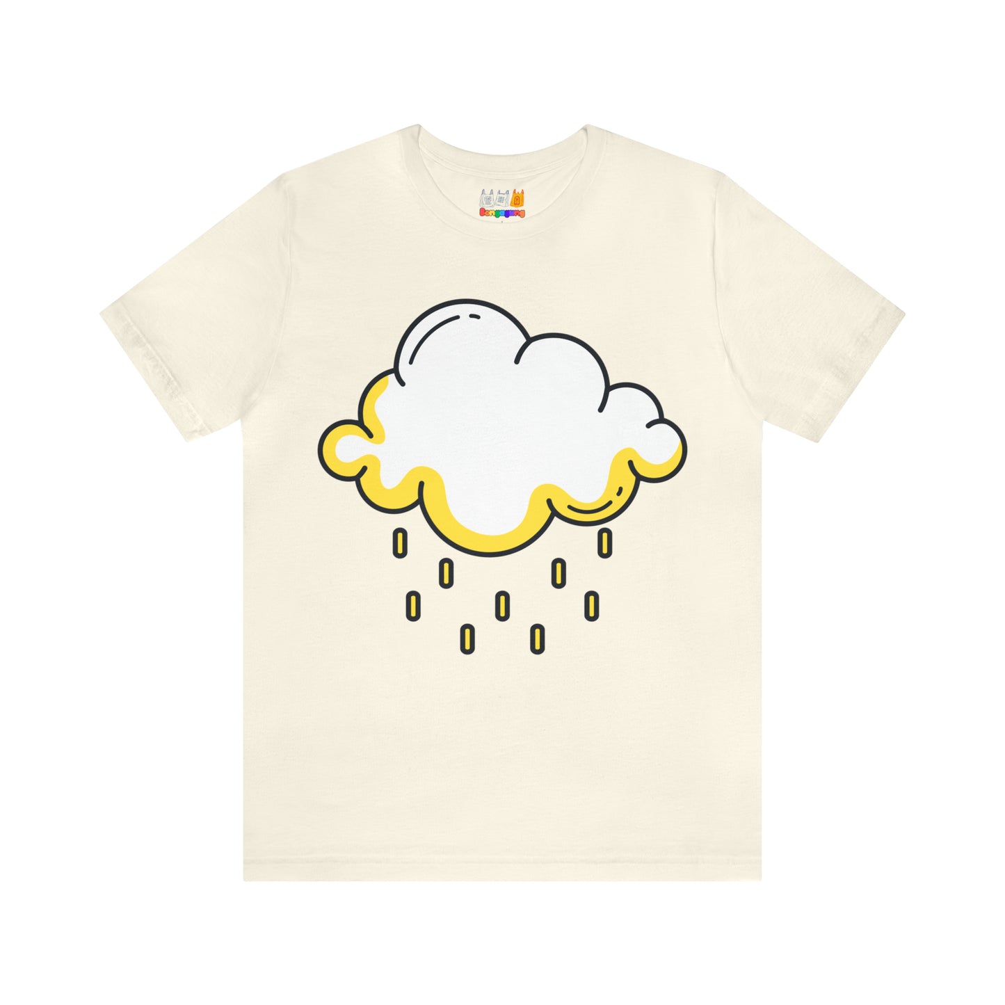 RAIN DROPS Unisex Jersey Short Sleeve T-Shirt | Clouds | Rain | Whimsical | Funny | Weather