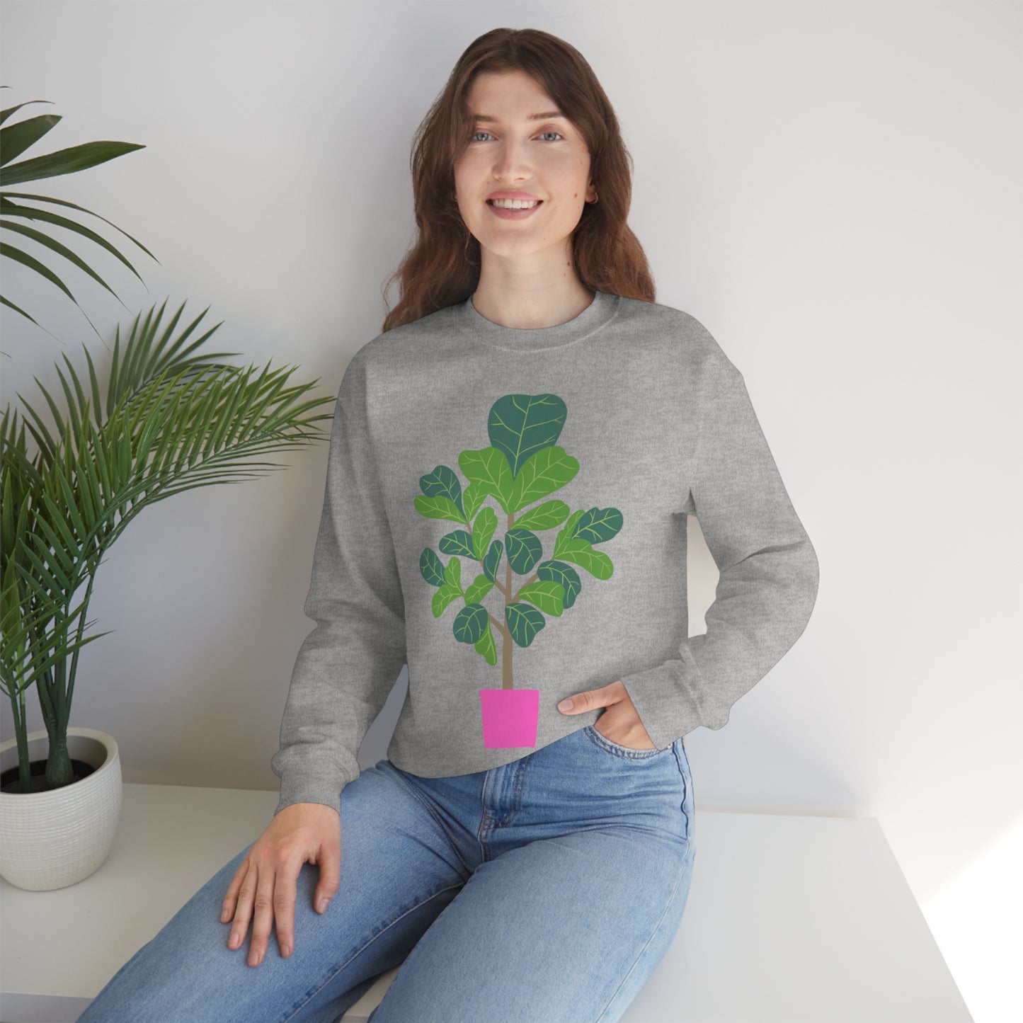 FIDDLE LEAF FIG  Unisex Heavy Blend™ Crewneck Sweatshirt |  House plants