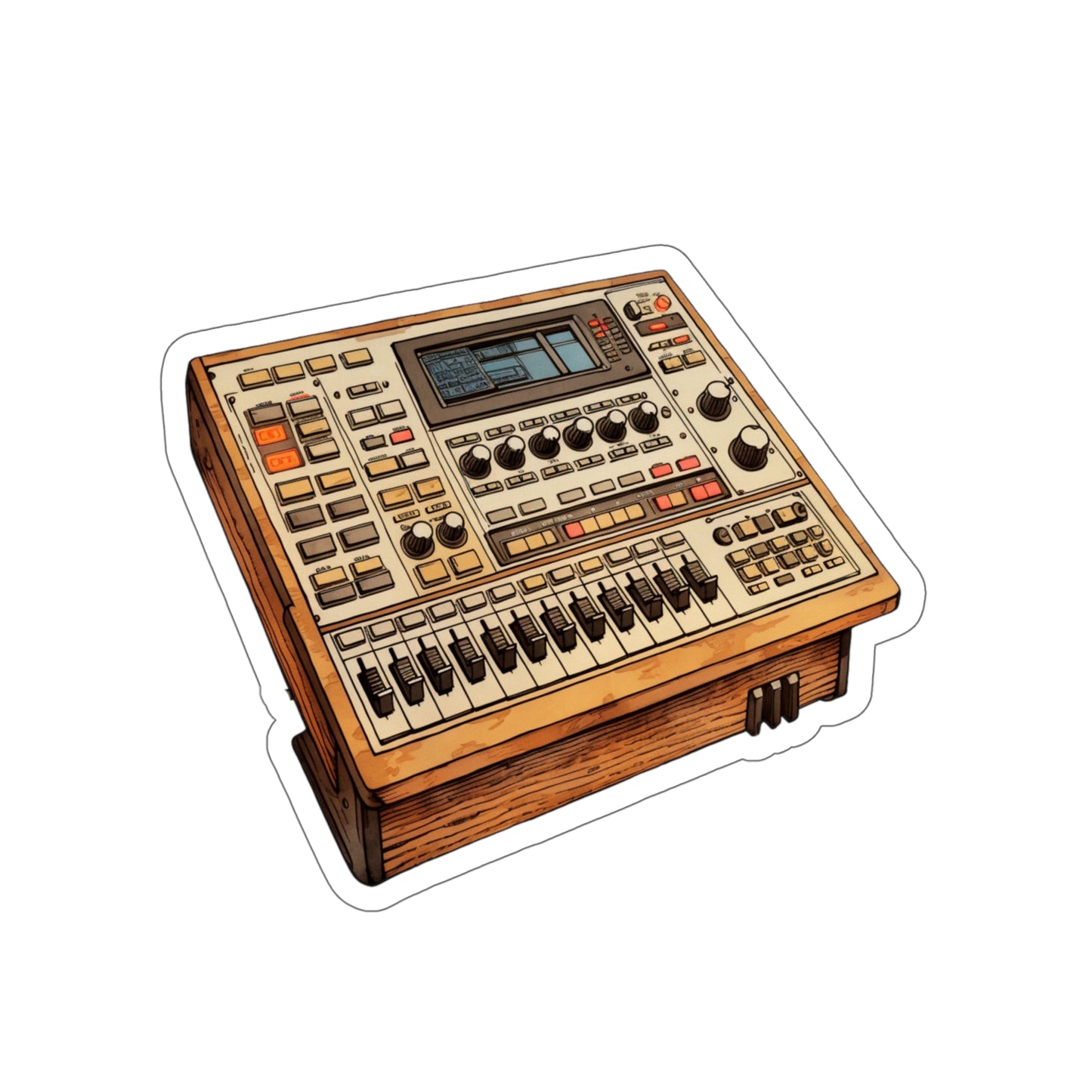 Drum Machine Die-Cut Stickers | Electronic Music | Beat Making | Hip Hop | Music Production