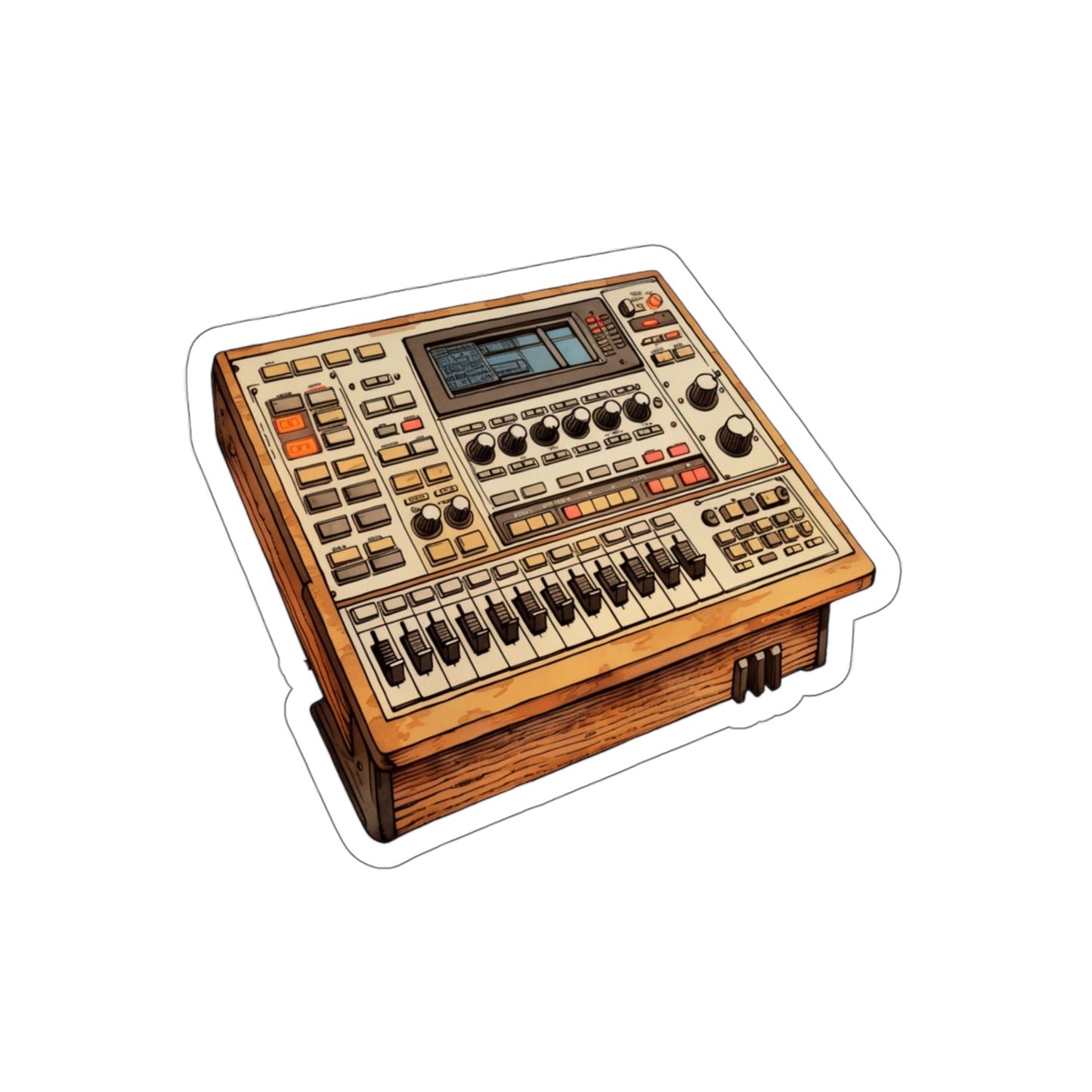 Drum Machine Die-Cut Stickers | Electronic Music | Beat Making | Hip Hop | Music Production