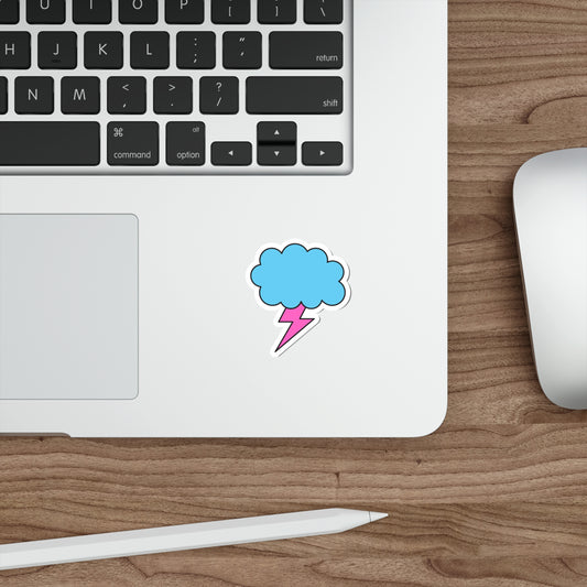 STORM CLOUD Pink Lightning Bolt Die-Cut Stickers|SkateBoard Sticker|Bike Sticker|Laptop Sticker Cell Phone|Water Bottle Sticker