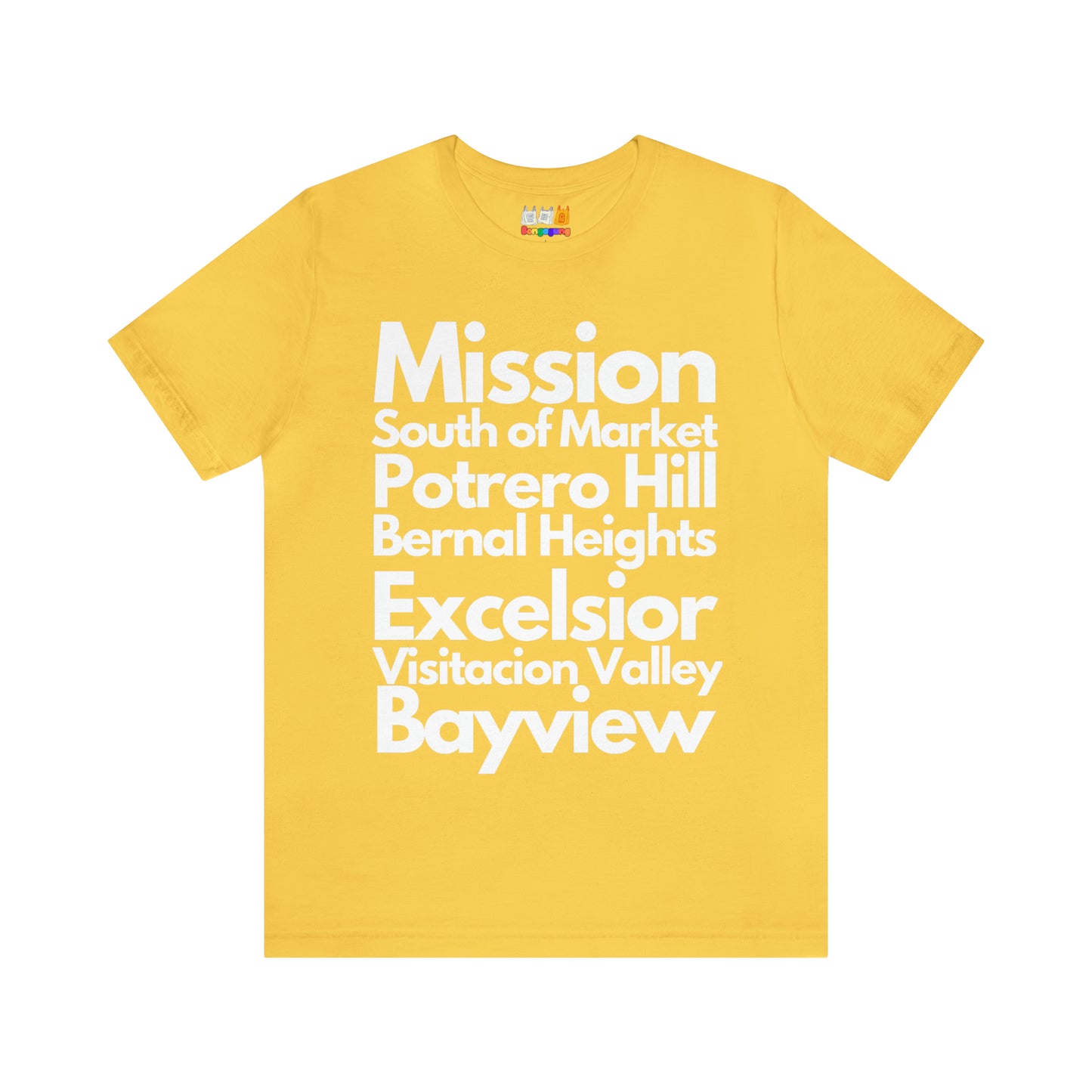 SAN FRANCISCO Mission Unisex Jersey Short Sleeve T-SHIRT Bay Area West Bay California Mission District