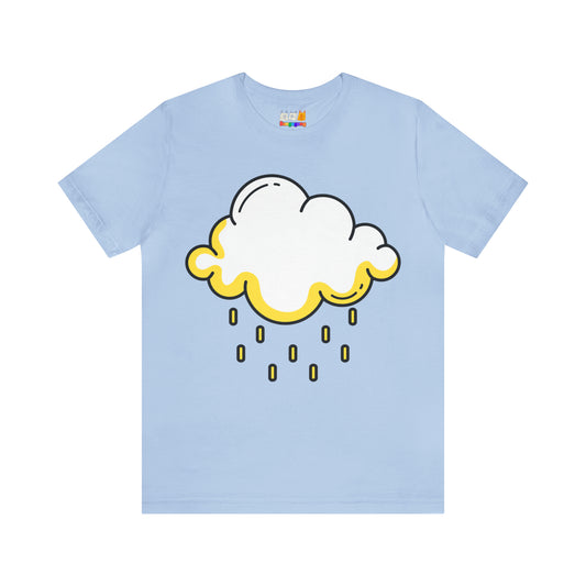 RAIN DROPS Unisex Jersey Short Sleeve T-Shirt | Clouds | Rain | Whimsical | Funny | Weather