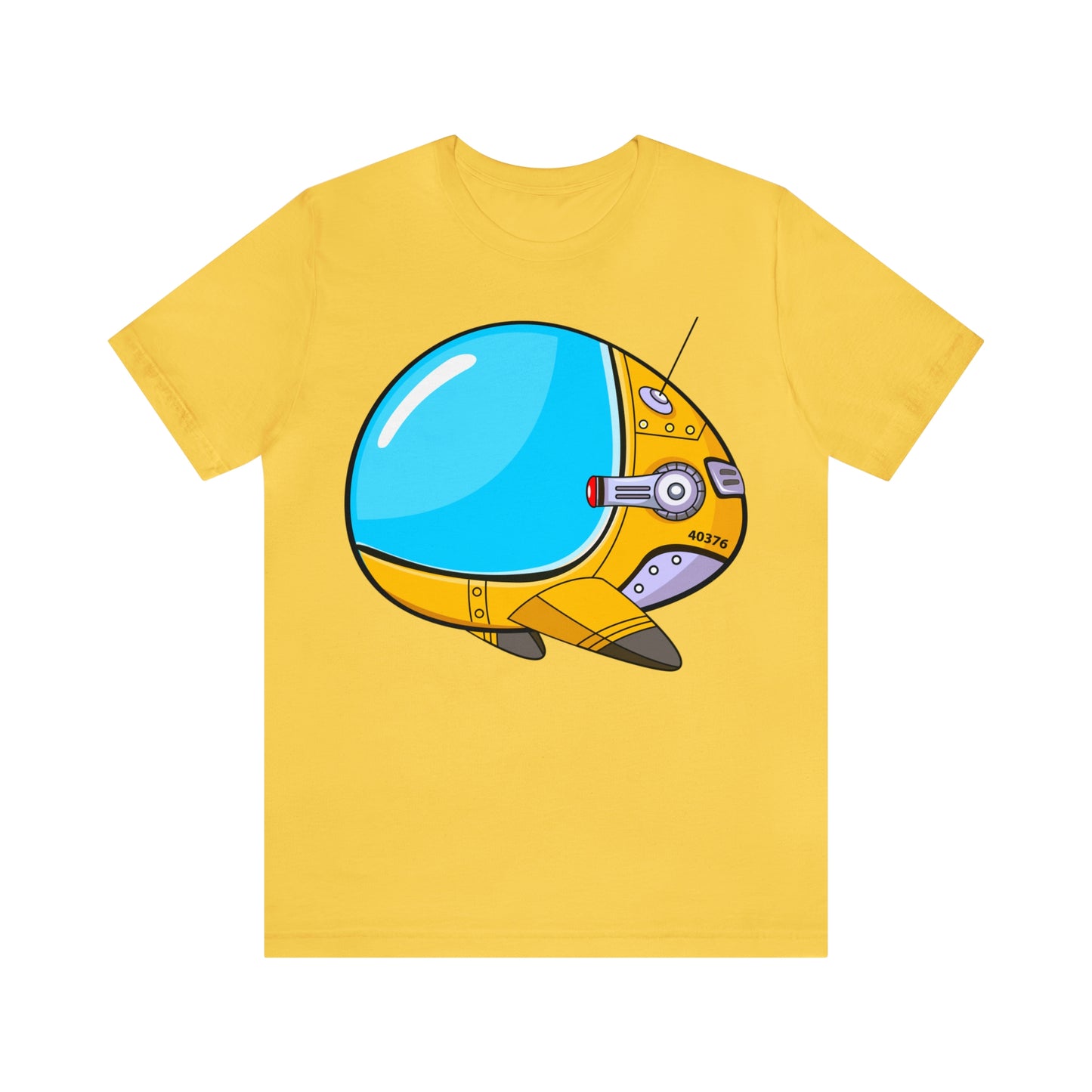 OBLONG SPACESHIP Unisex Jersey Short Sleeve Tee Spaceship T-Shirt Space Travel Animation Cartoon Gift