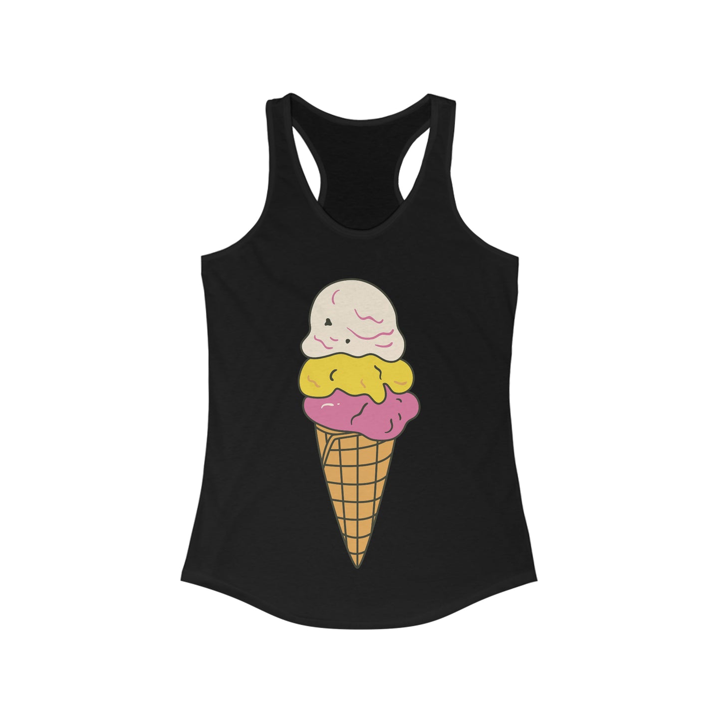 SORBETES TANK Women's Ideal Racerback Tank Ice Cream Tank Top Yoga Pilates Gym Spin Hike Jog Run