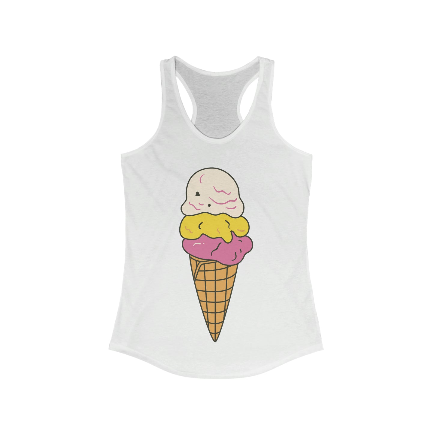 SORBETES TANK Women's Ideal Racerback Tank Ice Cream Tank Top Yoga Pilates Gym Spin Hike Jog Run