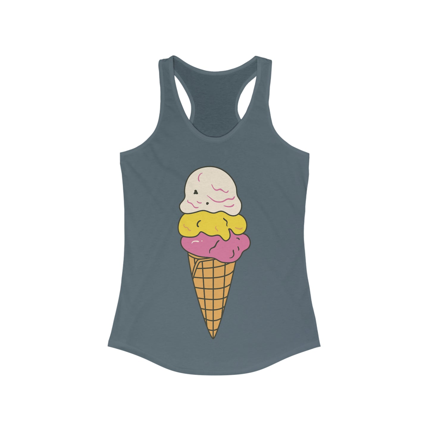 SORBETES TANK Women's Ideal Racerback Tank Ice Cream Tank Top Yoga Pilates Gym Spin Hike Jog Run