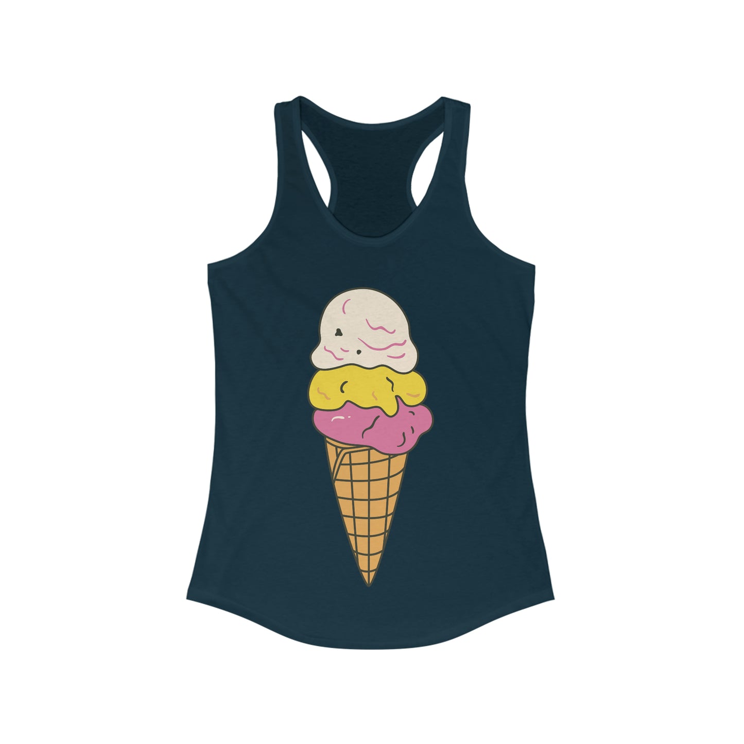 SORBETES TANK Women's Ideal Racerback Tank Ice Cream Tank Top Yoga Pilates Gym Spin Hike Jog Run