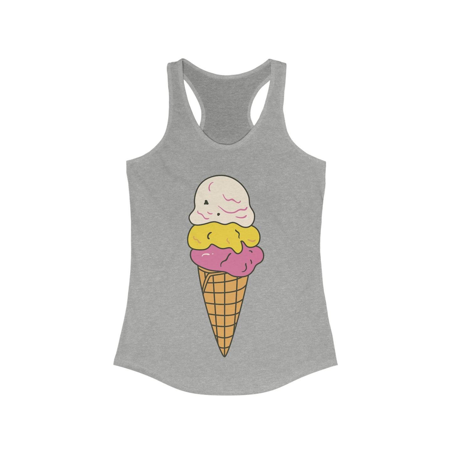 SORBETES TANK Women's Ideal Racerback Tank Ice Cream Tank Top Yoga Pilates Gym Spin Hike Jog Run