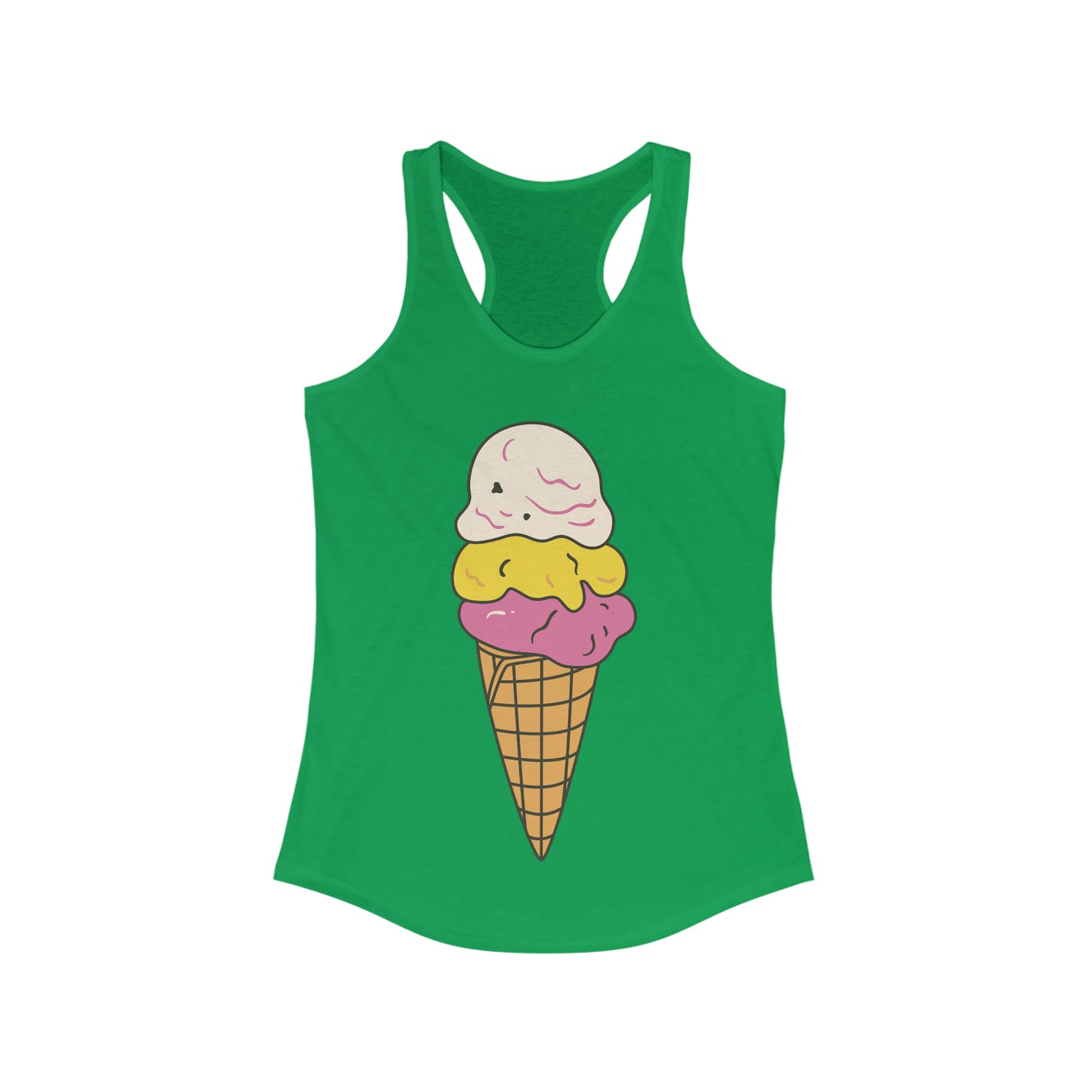 SORBETES TANK Women's Ideal Racerback Tank Ice Cream Tank Top Yoga Pilates Gym Spin Hike Jog Run