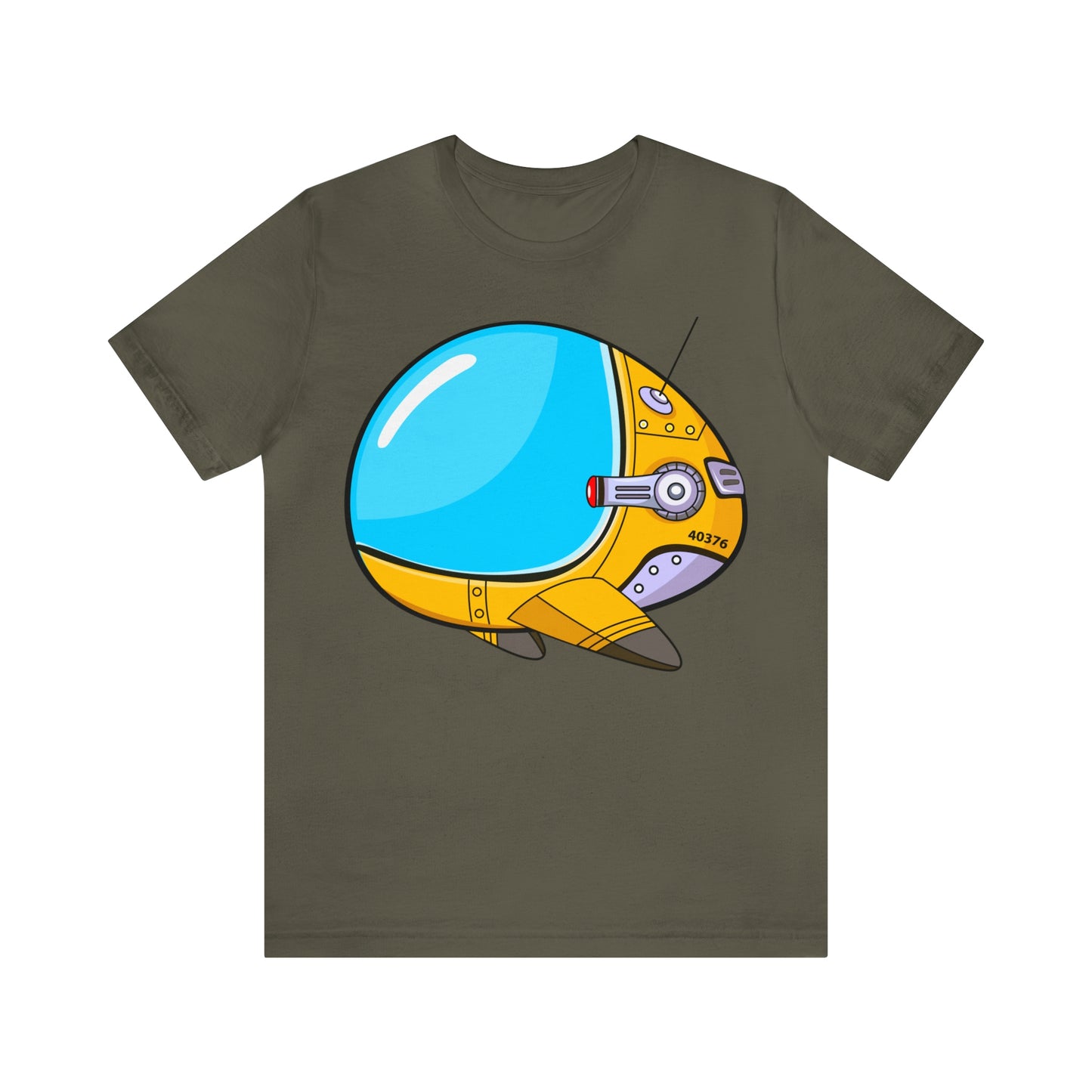 OBLONG SPACESHIP Unisex Jersey Short Sleeve Tee Spaceship T-Shirt Space Travel Animation Cartoon Gift